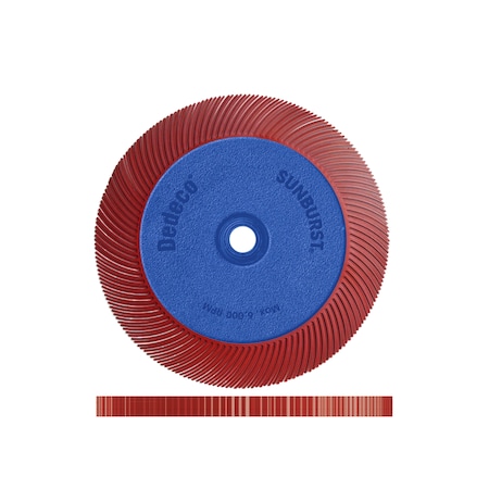 Dedeco Sunburst Radial Bristle Discs 7-5/8 in X 1 in Curved Tc Red 220 Grit A/O 1/Unit 1898